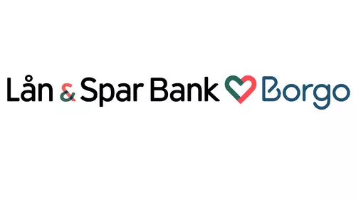 Lån & Spar Banks logga tillsammans med Borgos logga